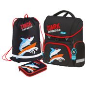 Ранец Först F-Set «Shark club» 35*29*16см, 1 отделение, 3 кармана, анатомическая спинка, пенал, мешок для обуви