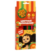 Карандаши цветные Мульти-Пульти «Чебурашка», 24цв., заточен., картон, европодвес