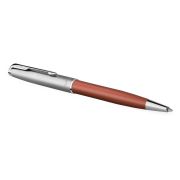 Ручка шариковая Parker «Sonnet Sand Blasted Metal&Orange Lacquer» черная, 1,0мм, поворот., подарочная упаковка