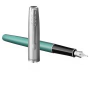 Ручка перьевая Parker «Sonnet Sand Blasted Metal&Green Lacquer» черная, 0,8мм, подарочная упаковка