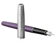 Ручка перьевая Parker «Sonnet Sand Blasted Metal&Violet Lacquer» черная, 0,8мм, подарочная упаковка