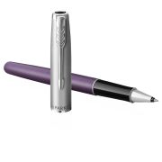 Ручка-роллер Parker «Sonnet Sand Blasted Metal&Violet Lacquer» черная, 0,5мм, подарочная упаковка