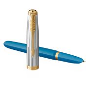 Ручка перьевая Parker «51 Turquoise GT» темно-синяя, 0,8мм, подарочная упаковка