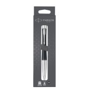Ручка шариковая Parker «Urban Muted Black CT» черная, 1,0мм, поворотн., подарочная упаковка с европодвесом