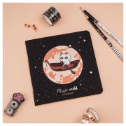 Записная книжка 170*170мм 40л. на скрепке MESHU «Magic world», soft-touch ламинация, тиснение фольгой, блок без линовки, 80г/м2