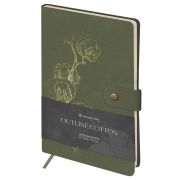 Записная книжка А5 80л., ЛАЙТ, кожзам, Greenwich Line «Outline. Cotton», с замком, тиснение фольгой, внутренний карман, блок в точку
