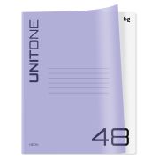 Тетрадь 48л. А5, клетка BG «UniTone. Neon», пластиковая обложка, неон сиреневый