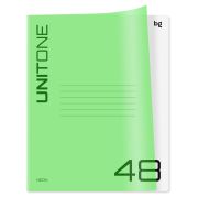 Тетрадь 48л. А5, клетка BG «UniTone. Neon», пластиковая обложка, неон салатовый