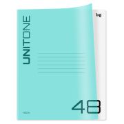 Тетрадь 48л. А5, клетка BG «UniTone. Neon», пластиковая обложка, неон голубой