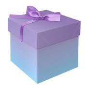 Коробка складная подарочная MESHU «Duotone. Blue-Lilac gradient», (15*15*15см), с лентой