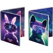Тетрадь 80л., А5, клетка на гребне MESHU «Miumiu», двойная обложка, матовая ламинация, тиснение фольгой