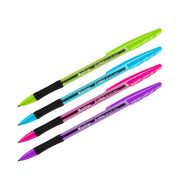 Ручка гелевая Berlingo «Tribase Gel grip neon» черная, 0,5мм, грип
