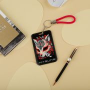 Бейдж вертикальный MESHU «Kitsune», 110*70мм, петля с карабином, 2D печать, опп пакет с европодвесом