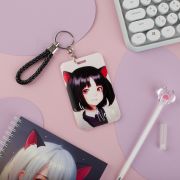 Бейдж вертикальный MESHU «Neko», 110*70мм, петля с карабином, 2D печать, опп пакет с европодвесом