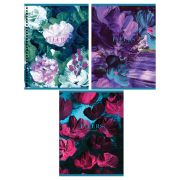 Тетрадь 80л., А5, клетка на гребне GreenwichLine «Blue flowers», глянцевая ламинация, 70г/м2