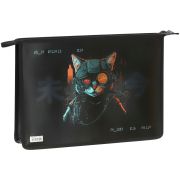 Папка для тетрадей 1 отделение, А4, ArtSpace «RoboCat», ламинированный картон, фольга, на молнии