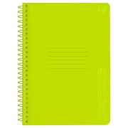 Тетрадь 48л., А5, клетка на пластиковом гребне, BG «Neon. Yellow», пластиковая обложка