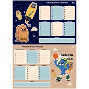 Расписание уроков с расписанием звонков А3 BG «Пиши-Стирай. School - is cool»