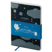 Записная книжка А5 80л., ЛАЙТ, кожзам, MESHU «Cutestar», съемная пластиковая обложка с дизайном, пантон, белила, блок в линию