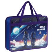 Папка с ручками А4 ArtSpace «Star divers», пластик, на молнии, 75мм