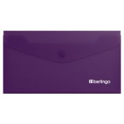 Папка-конверт на кнопке Berlingo «Soft Touch», C6, 200мкм, софт-тач, фиолетовая