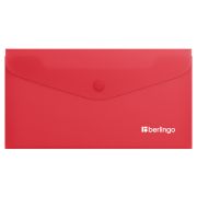 Папка-конверт на кнопке Berlingo «Soft Touch», C6, 200мкм, софт-тач, коралловая