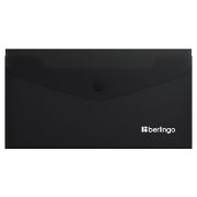 Папка-конверт на кнопке Berlingo «Soft Touch», C6, 200мкм, софт-тач, черная