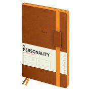 Ежедневник недатированный, B5, 136л., мягкий переплет, кожзам, BG «Personality. Brown», коричневый, цветной срез, на резинке, карман