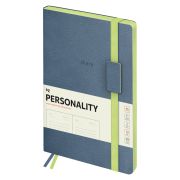 Ежедневник недатированный, B5, 136л., мягкий переплет, кожзам, BG «Personality. Blue», синий, цветной срез, на резинке, карман