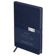 Ежедневник недатированный, А5, 136л., твердый переплет, кожзам, Greenwich Line «Fascia. Navy blue», магнитная застежка, цветной срез