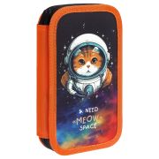 Пенал 2 отделения, 190*110 ArtSpace «Meow Space», ламинированный картон, софт-тач