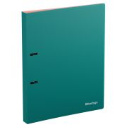 Папка на 2 кольцах Berlingo «Soft Touch Pro» A4, 24мм, 700мкм, D-кольца, с внутр. карманом, зеленая, внутр. розовая, софт-тач