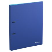 Папка на 2 кольцах Berlingo «Soft Touch Pro» A4, 24мм, 700мкм, D-кольца, с внутр. карманом, синяя, внутр. голубая, софт-тач