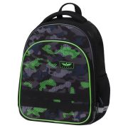 Ранец Berlingo Expert Plus «Black and green» 38*29*15см, 2 отделения, 2 кармана, анатомическая спинка