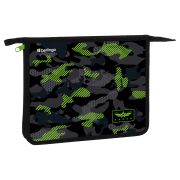 Папка для тетрадей 1 отделение, А5 Berlingo «Black and green», 240*205*40мм, пластик, на молнии