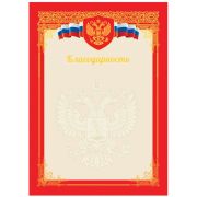 Благодарность А4, BG, мелованный картон, тиснение фольгой, красная