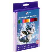 Карандаши цветные ArtSpace «Дракоша», 36цв., шестигранные, заточен., картон. упак., европодвес