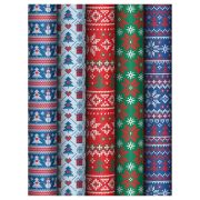 Упаковочная бумага глянц. 70*100см, MESHU «Nordic», 80 г/м2, ассорти, 5 дизайнов