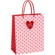 Пакет подарочный 26*32*12см MESHU «Heart pattern»,  матовая ламинация