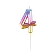 Свеча для торта с держателем MESHU «Цифра »4