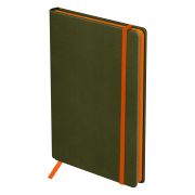 Ежедневник недатированный, А5, 136л., твердый переплет, кожзам, BG «Contrast. Khaki», болотный, цветной срез, на резинке