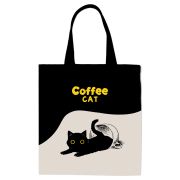 Сумка-шоппер MESHU «Coffee Cat», 33*40см, канвас, с карманом
