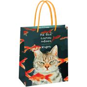 Пакет подарочный 18*23*10см MESHU «Moody cat»,  глянцевая ламинация