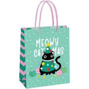 Пакет подарочный 18*23*10см MESHU «Meowy Christmas», выборочный лак, матовая ламинация