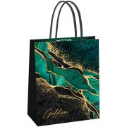 Пакет подарочный 18*23*10см MESHU «Emerald», фольга,  глянцевая ламинация