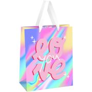 Пакет подарочный 18*23*10см MESHU «Love», голографический картон