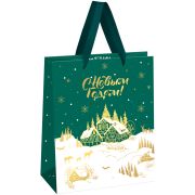 Пакет подарочный 18*23*10см MESHU «Winter magic», фольга,  матовая ламинация