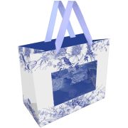 Пакет подарочный 23*18*10см MESHU «Blue flowers», матовая ламинация