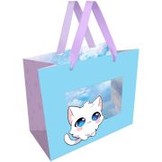 Пакет подарочный 23*18*10см MESHU «Sky kitten», фольга, выборочный лак, матовая ламинация
