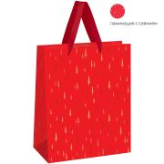 Пакет подарочный 26*32*12см MESHU «Christmas pattern», фольга,  ламинация с блестками